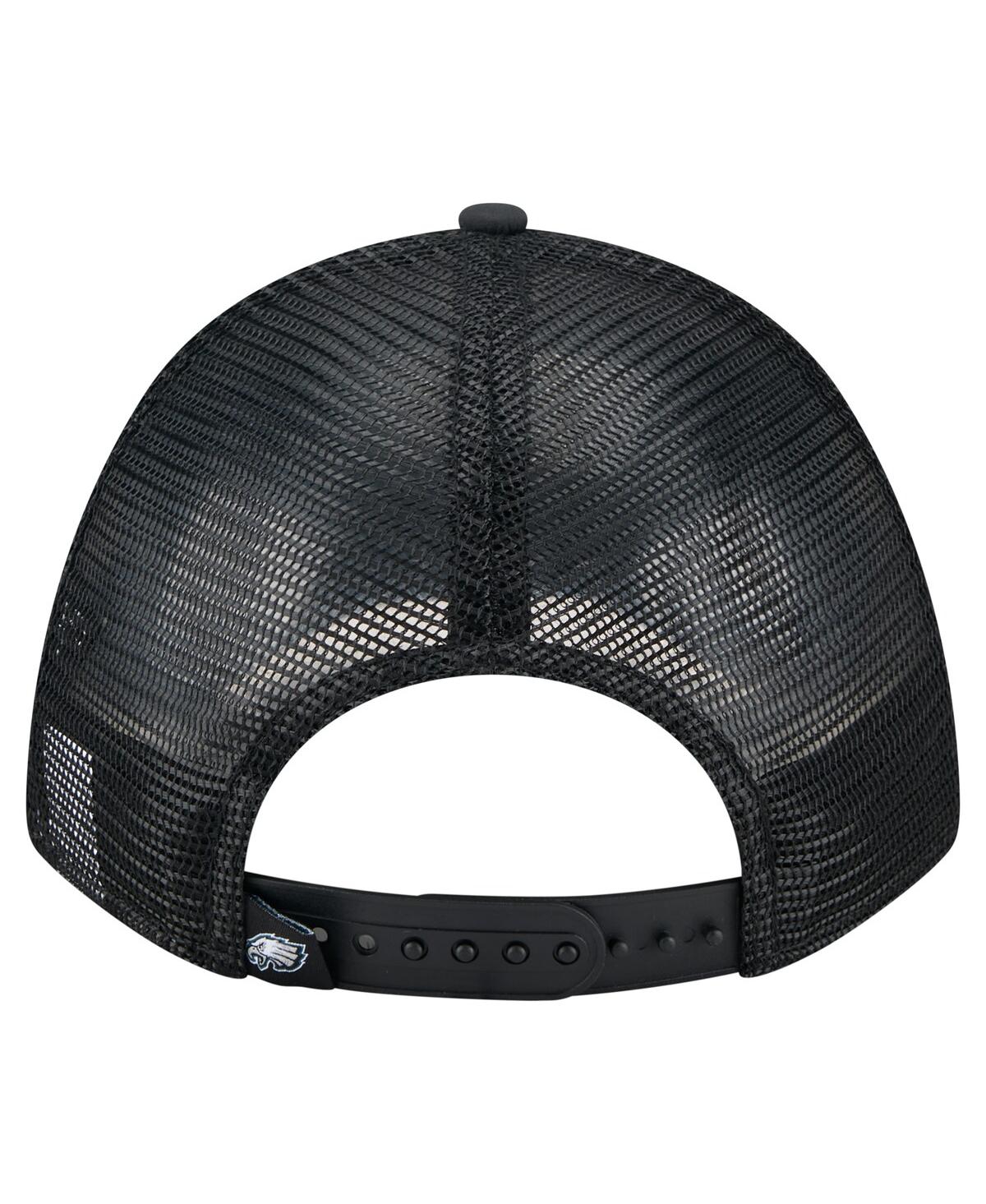 New Era Men's Black Philadelphia Eagles Active Minimalist M-crown A-frame 9forty Adjustable Hat