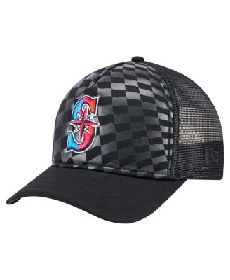 New Era - Men's  Black Seattle Mariners Gradient 9FORTY A-Frame M-Crown Trucker Adjustable Hat