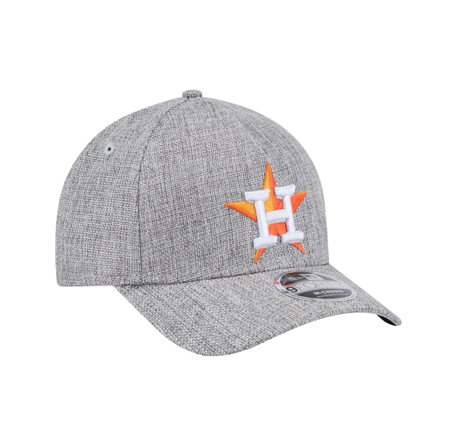 Men's Gray Houston Astros Cotton Weave M-Crown A-Frame 9FORTY Adjustable Hat