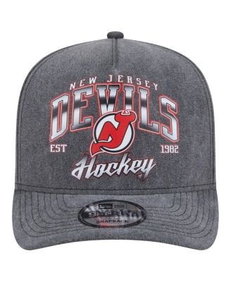 Men's Charcoal New Jersey Devils Throwback Washed A-Frame Pre-Curved 9FIFTY Snapback Hat