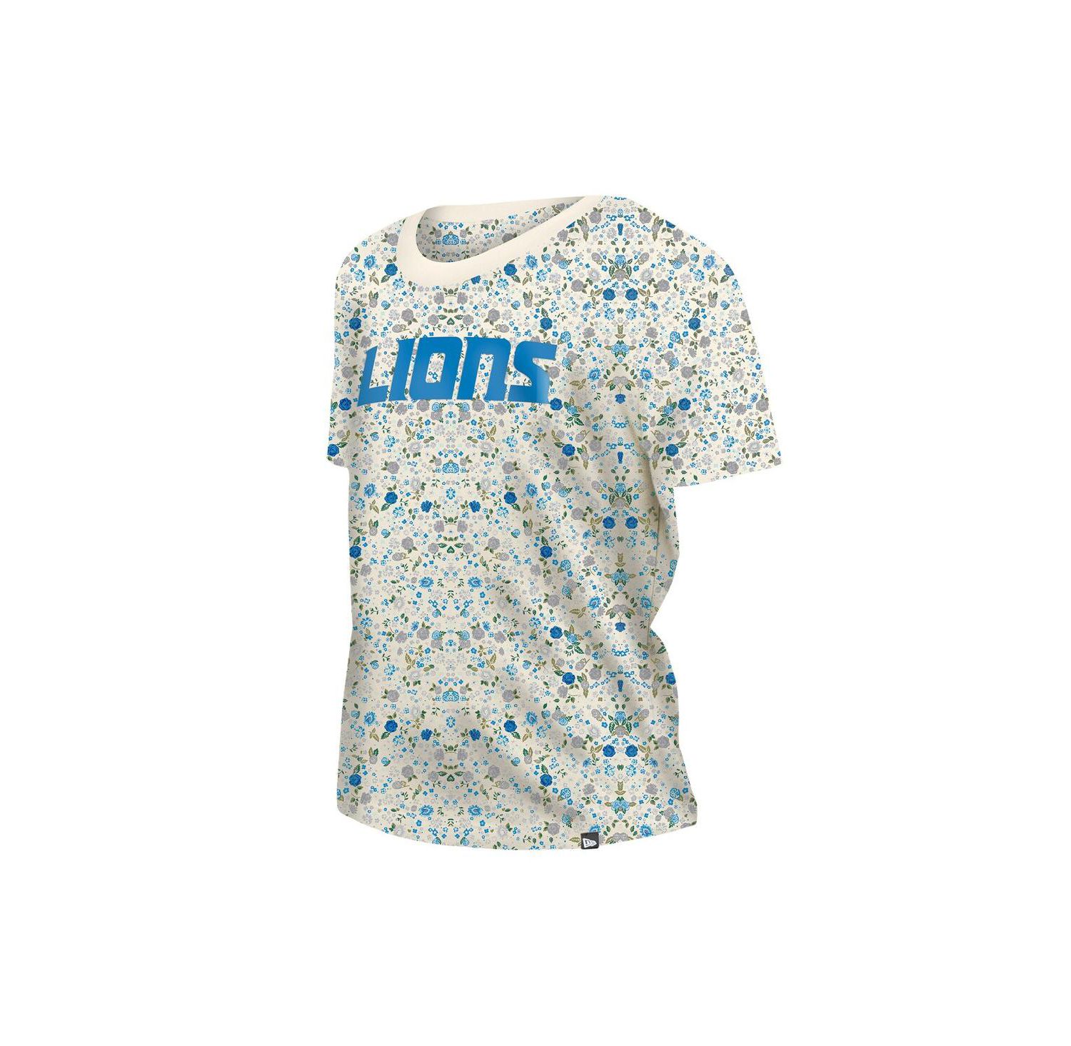 Women's Cream Detroit Lions Glam Game Floral T-Shirt