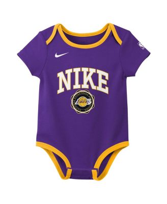 Baby Boys and Girls 2-Pack Purple/Black Los Angeles Lakers Just Do It Bodysuit Set