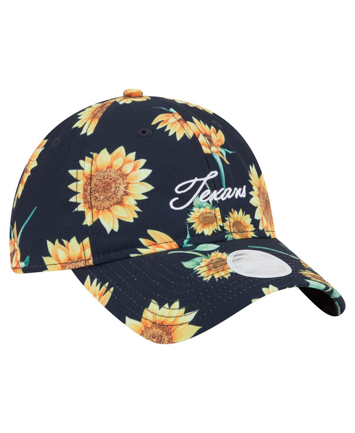 New Era Women's Navy Houston Texans Adventure Sunflower 9twenty Adjustable Hat