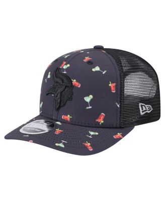 New Era - Men's Navy/Black Minnesota Vikings Adventure Drinks Pattern 9SEVENTY Stretch snap Hat
