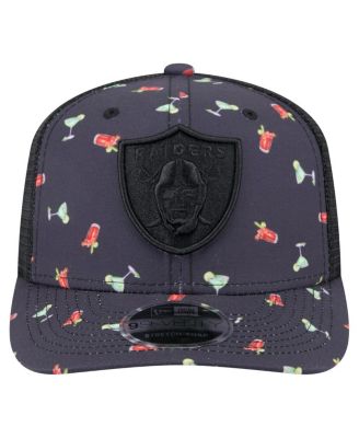 Men's Navy/Black Las Vegas Raiders Adventure Drinks Pattern 9SEVENTY Stretch Snap Hat