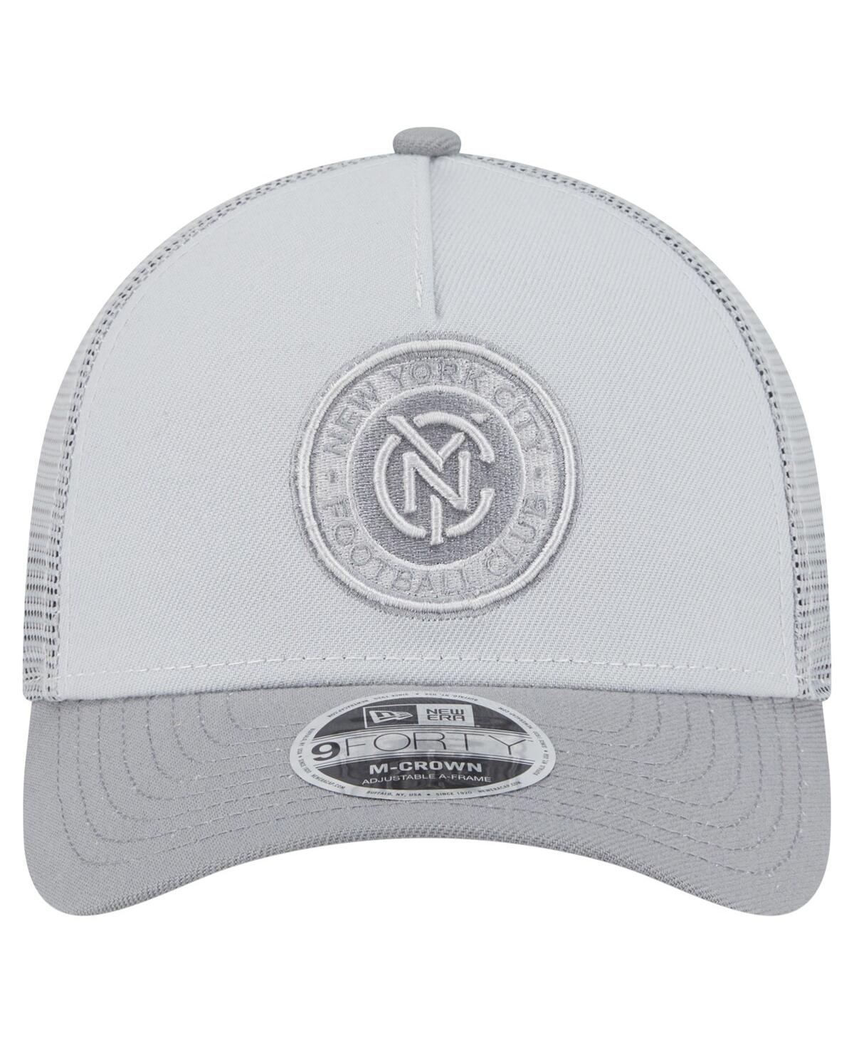 New Era Men's Gray New York City Fc Color Pack 9forty A-frame Adjustable Trucker Hat