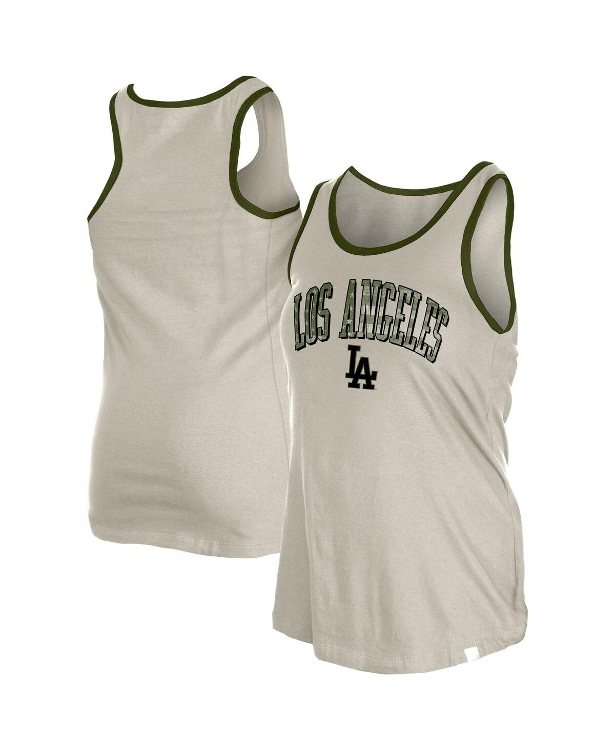 NEW ERA WOMEN'S CREAM LOS ANGELES DODGERS ARMED FORCES TANK TOP 