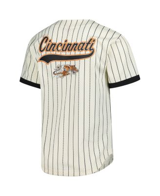 Men's Cream Cincinnati Bengals Final Seconds Vintage Logo Mesh Button-Up Shirt