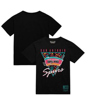 Mitchell & Ness - Men's  Black San Antonio Spurs Worldwide Collection Tri-Logo T-Shirt