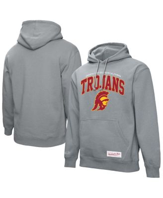Mitchell & Ness - Men's Heather Gray USC Trojans Classic Arch Pullover Hoodie