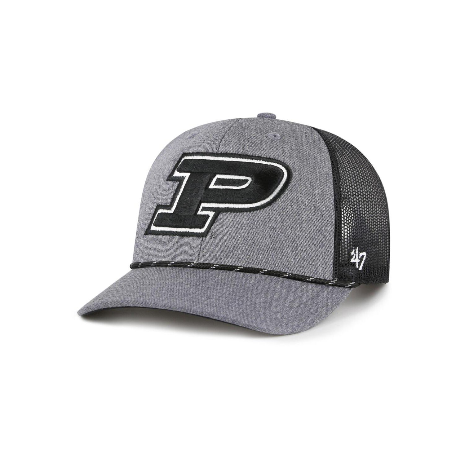 Men's Gray Purdue Boilermakers Carbon Rope Adjustable Hat