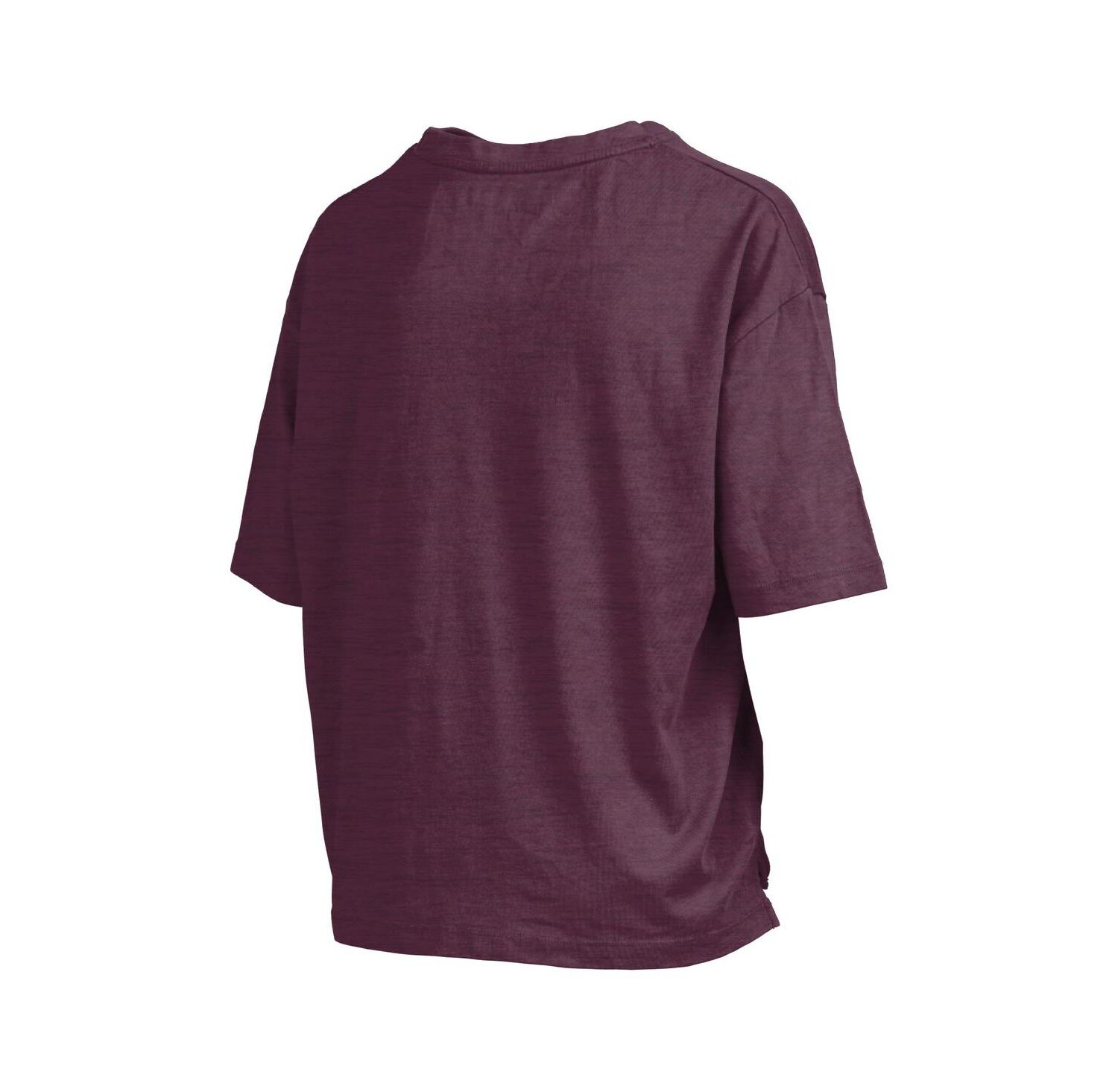Women's Maroon Arizona State Sun Devils Nelson Arch Over Logo Waist Length Oversized Slub T-Shirt
