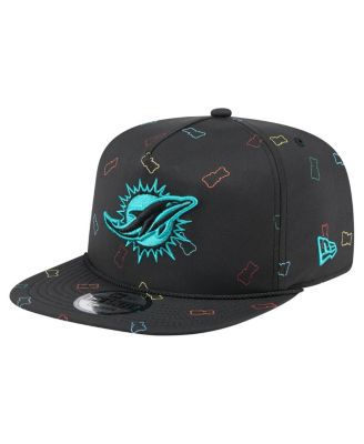New Era - Men's Black Miami Dolphins Gummy Golfer Snapback Hat
