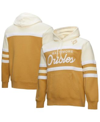 Mitchell & Ness - Men's  Tan/Cream Baltimore Orioles Head Coach Pullover Hoodie
