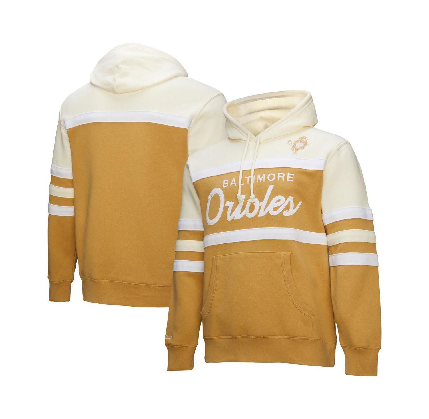 Men's Tan/Cream Baltimore Orioles Head Coach Pullover Hoodie