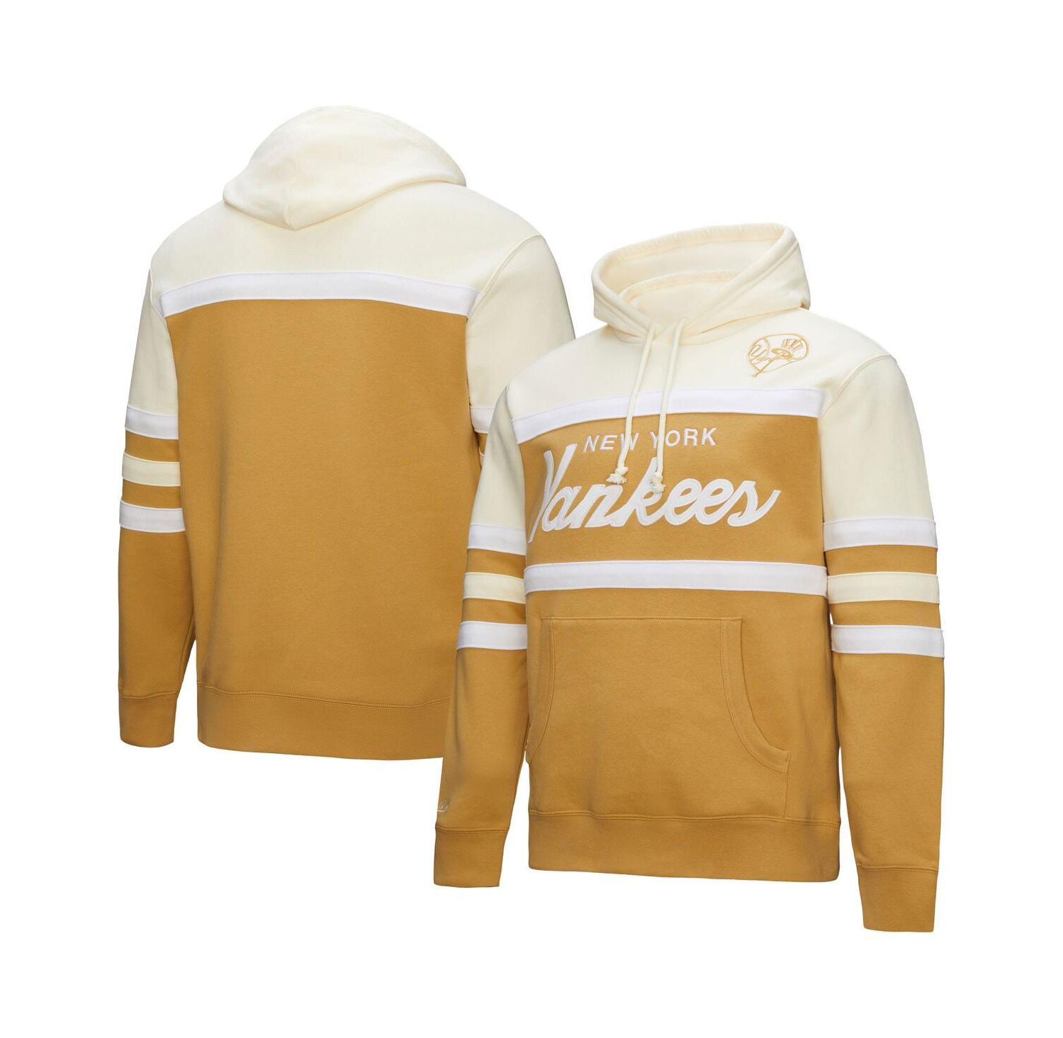 Men's Tan/Cream New York Yankees Head Coach Pullover Hoodie