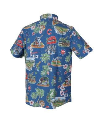 Men's Royal Chicago Cubs Scenic Tri-Blend Button-Down Shirt