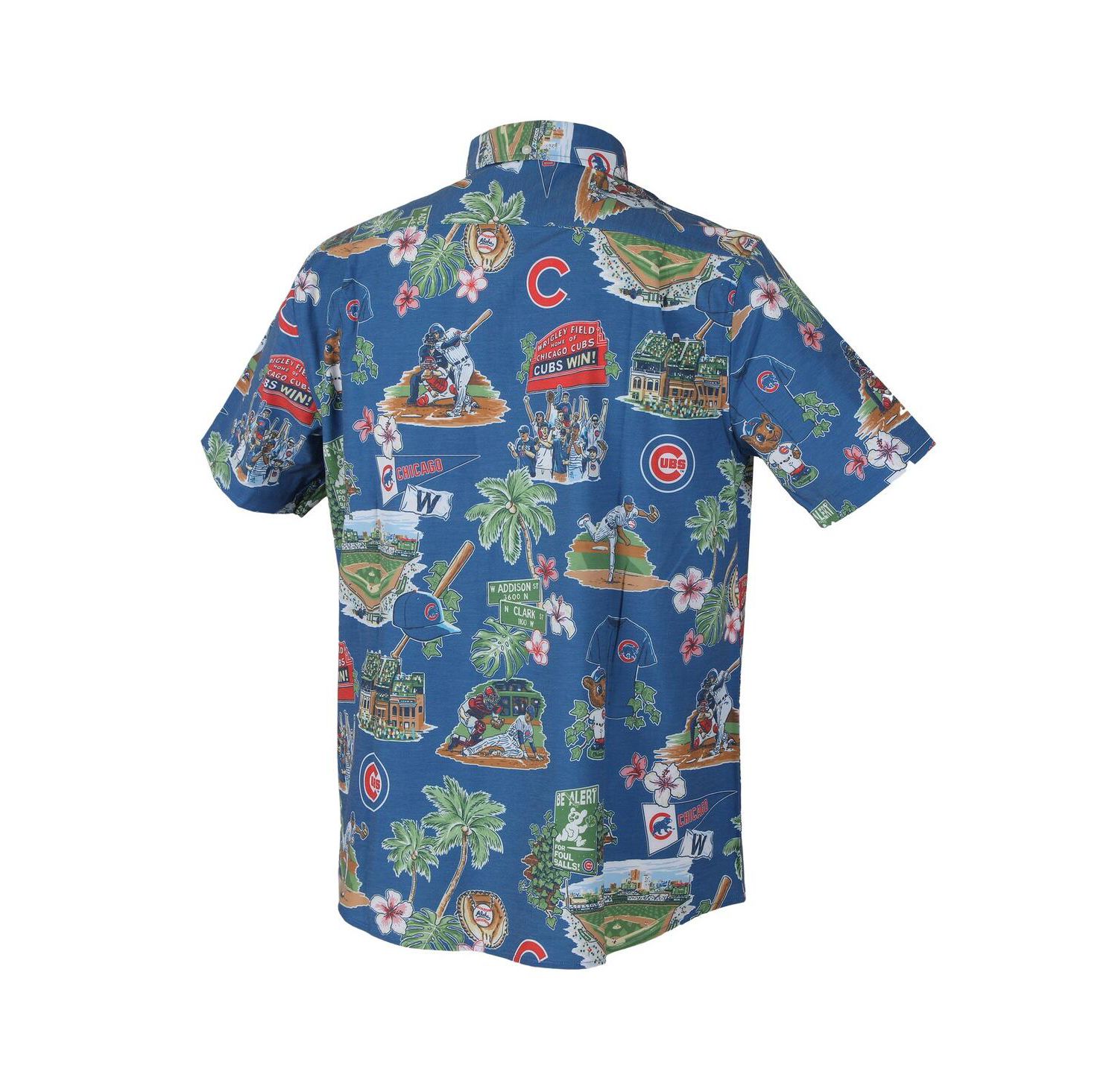 Men's Royal Chicago Cubs Scenic Tri-Blend Button-Down Shirt