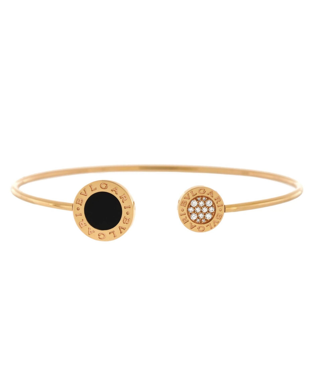 Bvlgari Bvlgari Cuff Bracelet 18K Rose Gold with Onyx and Diamonds - 18k rose gold
