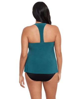Plus Size Taylor Tankini Top - Palm Green
