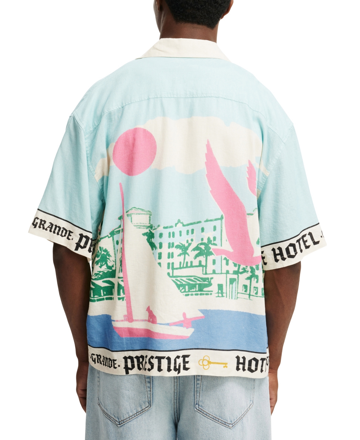 COTTON ON MEN'S CABANA SHORT SLEEVE SHIRT 