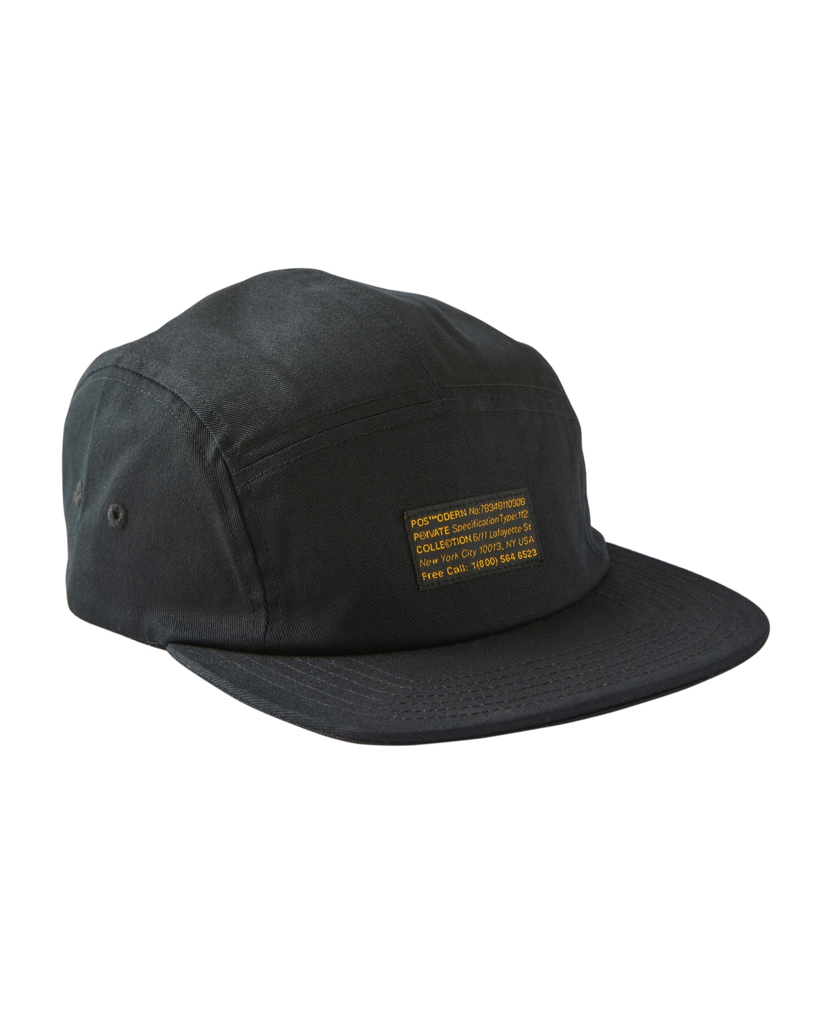 Men's Curved 5 Panel Hat - Black, Collection