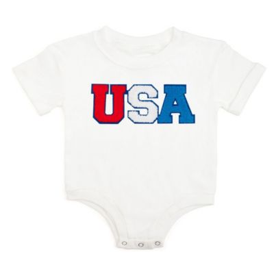 Baby Boys USA Multi Patch Short Sleeve Romper