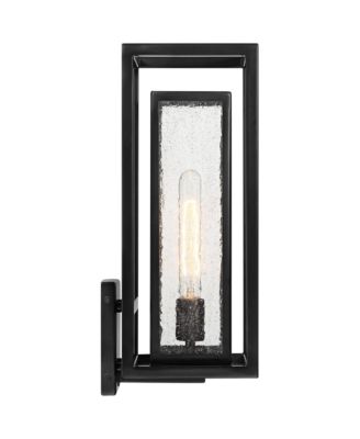 Amir 18" High Modern Outdoor Wall Light Fixture Mount Porch House Exterior Outside Weatherproof Black Clear Seeded Glass Shade Front Door Patio Garage Home Deck Garden Backyard - Possini Euro Design