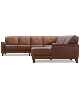 Ashlinn 5-Pc. Leather Chaise Sectional, Exclusively at Macy's