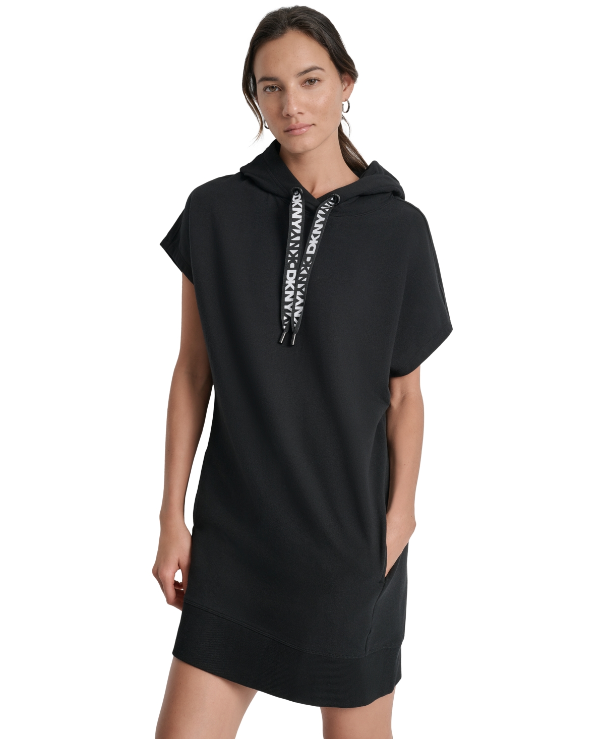 Sport Women's Logo-String Hoodie Sneaker Dress - Black/white