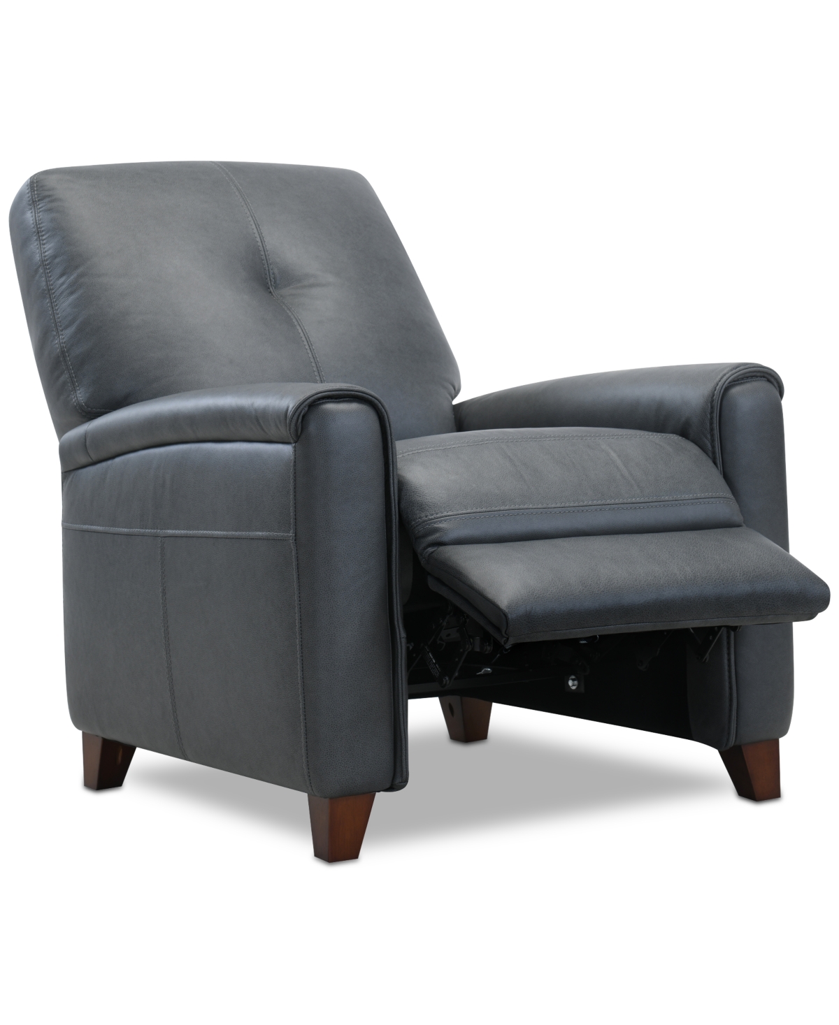 Macy's Ashlinn 35" Pushback Leather Recliner, Exclusively At  In Gray