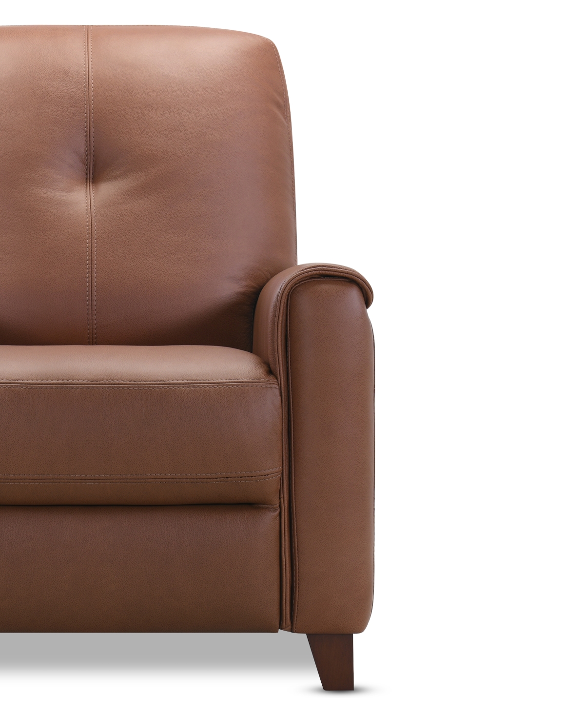 Macy's Ashlinn 35" Pushback Leather Recliner, Exclusively At  In Brown