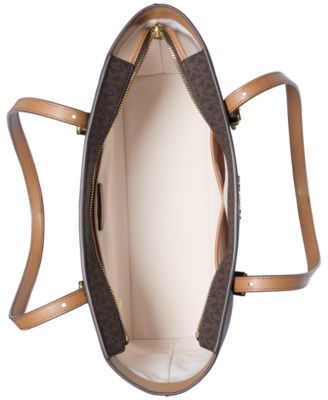 Quinn Medium Signature Logo and Leather Tote Bag