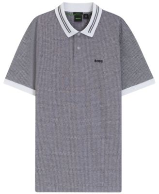 Men's Dot Print Cotton-Piqu&eacute; Polo Shirt