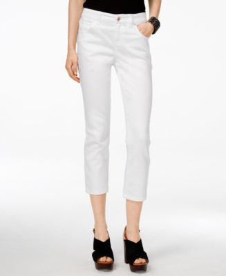 INC International Concepts Cropped White Wash Jeans, Only at Macy's ...