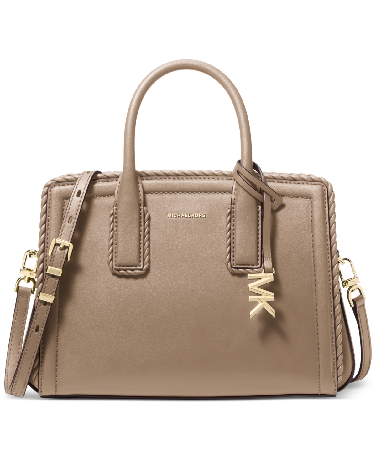 Michael Michael Kors Laila Small Leather Satchel - Light Cream