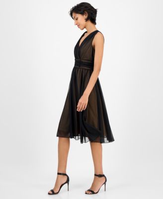 Petite Sleeveless Chiffon Midi Dress
