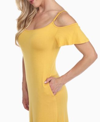 Women's Cold Shoulder Full Length Maxi Dress