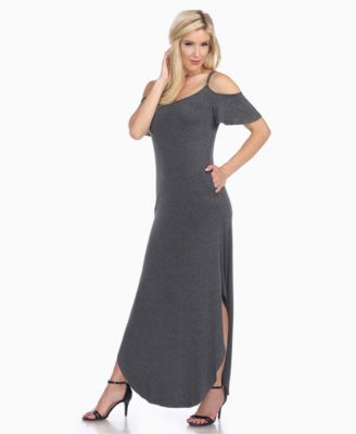 Women's Cold Shoulder Full Length Maxi Dress