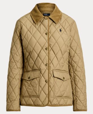 ブルゾン Polo Ralph Lauren Quilted Barn Jacket With Corduroy Collar Polo Ralph Lauren Women's Corduroy-Trim Quilted Barn Jacket