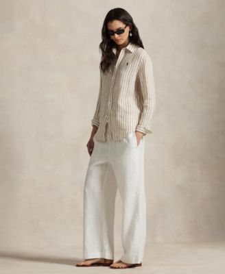 Women's Classic-Fit Striped Linen Shirt