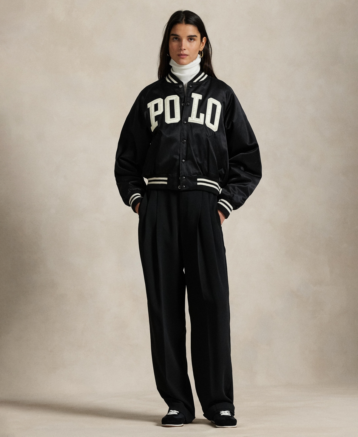 Polo Ralph Lauren Logo Satin Bomber Jacket