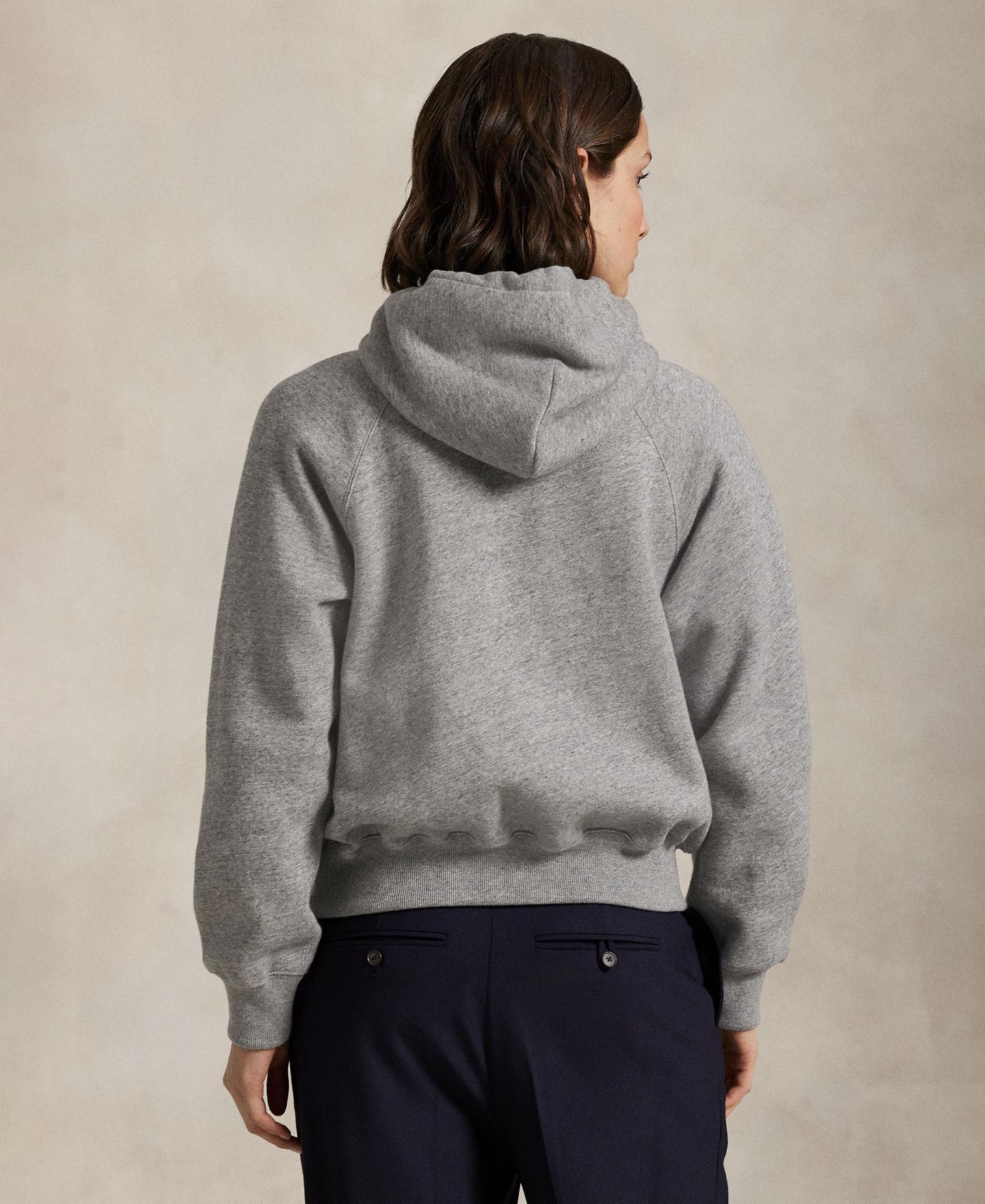 Женское худи Polo Ralph Lauren Shrunken Fit Fleece, цвет: Меланжевый — фото 4