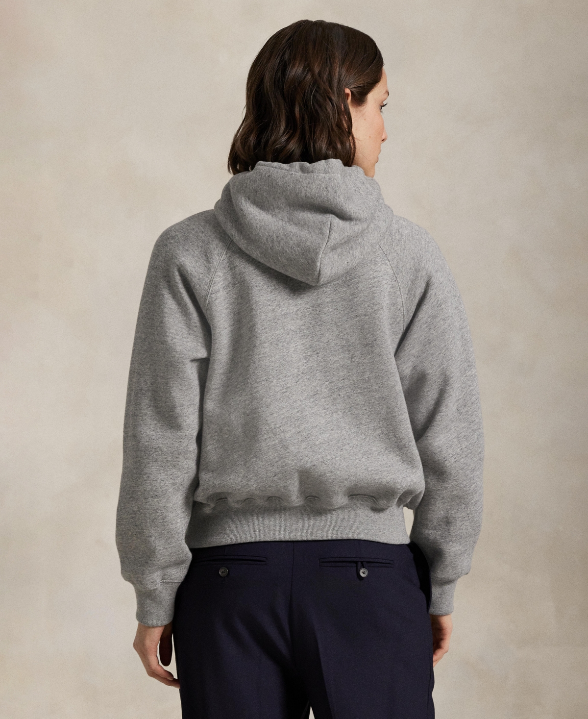 Polo Ralph Lauren Grey Hoodie With Drawstring Hood And Pony Embroidery On The Front