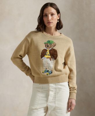 Polo Ralph Lauren Women's Polo Bear Cotton Crewneck Sweater - Macy's