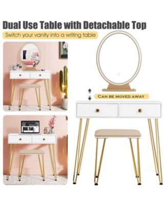 Industrial Makeup Dressing Table with 3 Lighting Modes