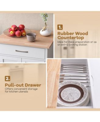 Rolling Kitchen Island Cart with Drawer and Towel Rack