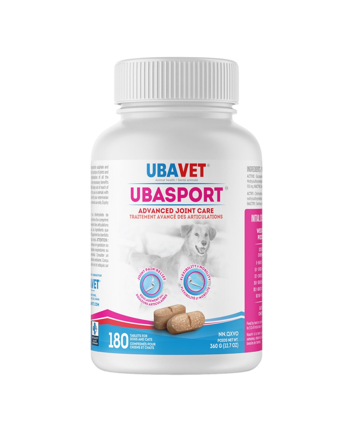 Ubasport Advanced Joint Care Tablets for Dogs & Cats (180 ct)