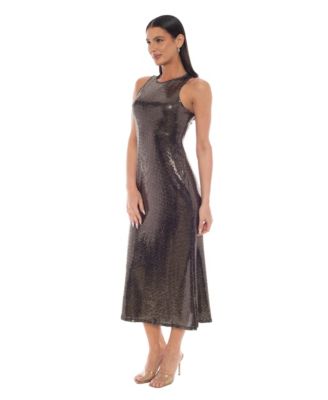 Women's Split Disco Dot A-Line Maxi Dress