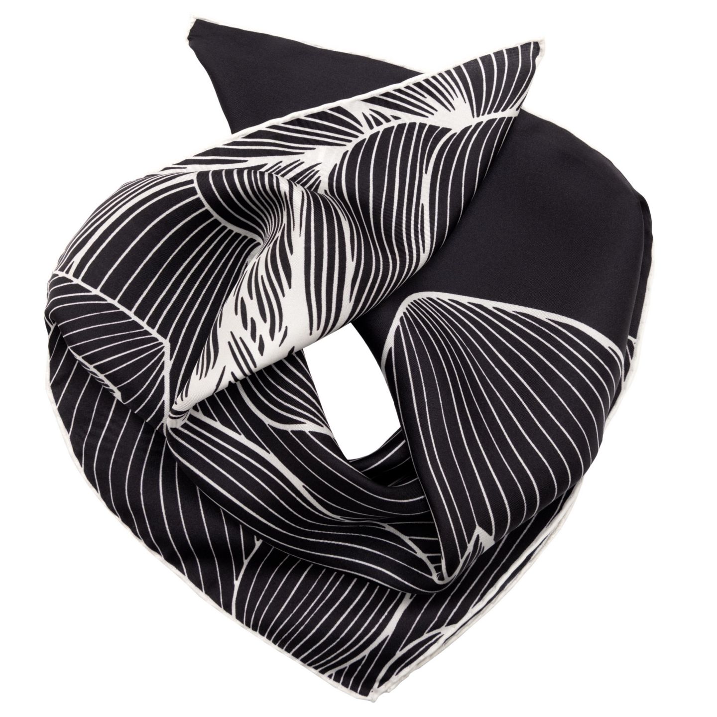 Женские аксессуары Elizabetta Fior di Loto - Silk Bandana for Women, цвет: Чёрный — фото 2